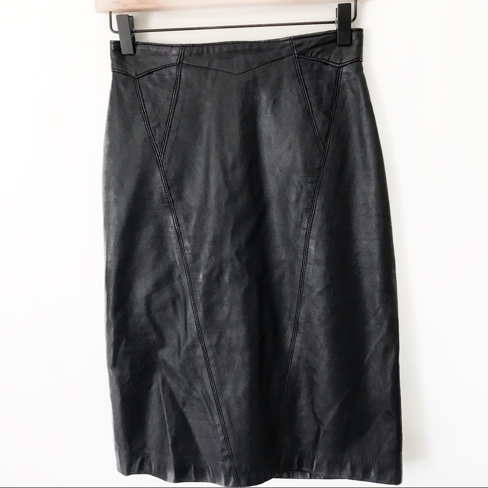 BB Dakota Leather black pencil skirt size 5/6